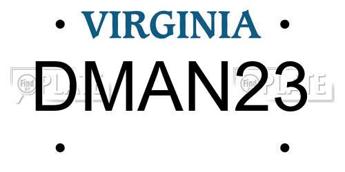 DMAN23 Virginia License Plate
