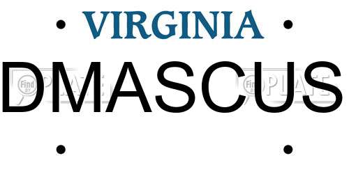 DMASCUS Virginia License Plate