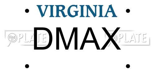 DMAX Virginia License Plate