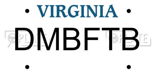 DMBFTB Virginia License Plate