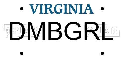 DMBGRL Virginia License Plate