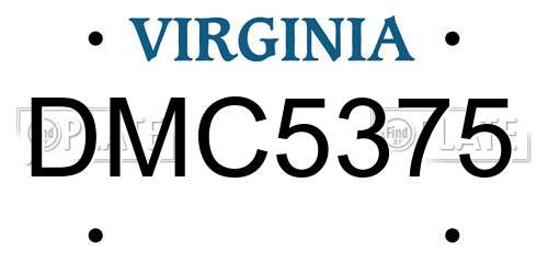 DMC5375 Virginia License Plate