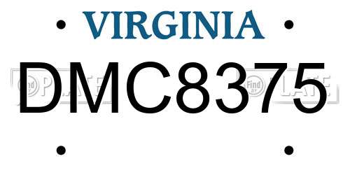 DMC8375 Virginia License Plate