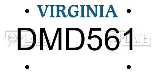 DMD561 Virginia License Plate