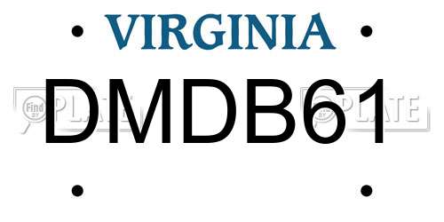DMDB61 Virginia License Plate