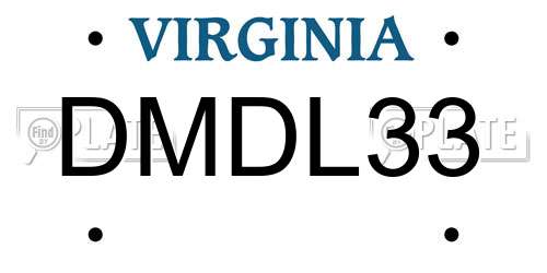 DMDL33 Virginia License Plate