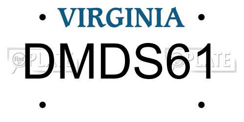 DMDS61 Virginia License Plate