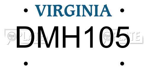 DMH105 Virginia License Plate