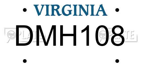 DMH108 Virginia License Plate