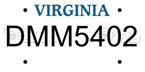 DMM5402 Virginia License Plate