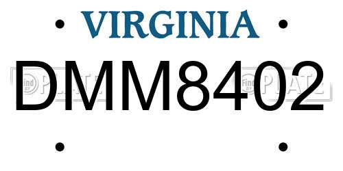 DMM8402 Virginia License Plate