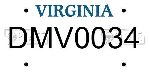 DMV0034 Virginia License Plate