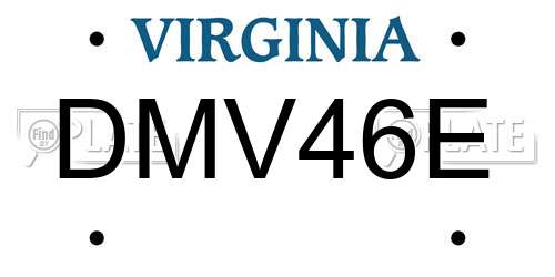 DMV46E Virginia License Plate