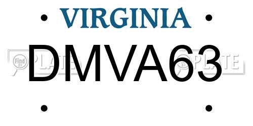 DMVA63 Virginia License Plate