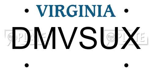 DMVSUX Virginia License Plate