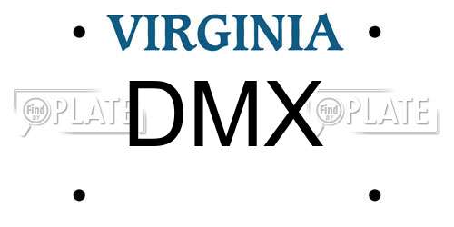 DMX Virginia License Plate