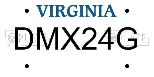 DMX24G Virginia License Plate