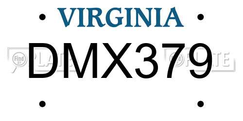 DMX379 Virginia License Plate