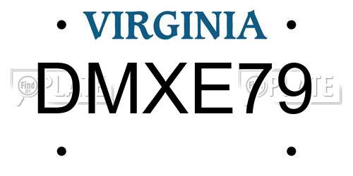 DMXE79 Virginia License Plate