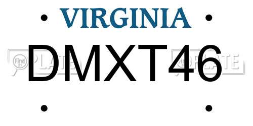 DMXT46 Virginia License Plate