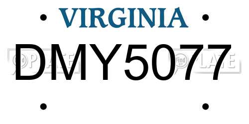 DMY5077 Virginia License Plate