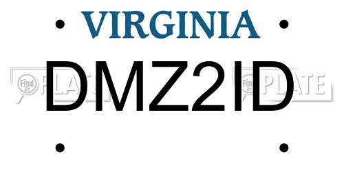 DMZ2ID Virginia License Plate