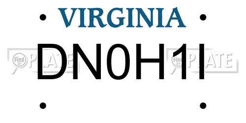 DN0H1I Virginia License Plate
