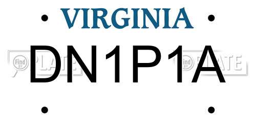 DN1P1A Virginia License Plate