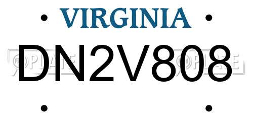 DN2V808 Virginia License Plate