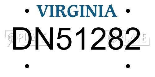 DN51282 Virginia License Plate