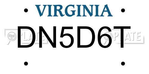 DN5D6T Virginia License Plate