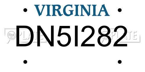 DN5I282 Virginia License Plate