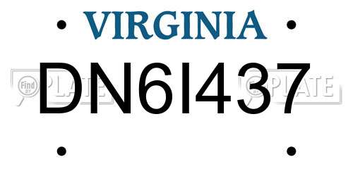 DN6I437 Virginia License Plate