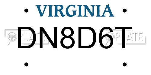 DN8D6T Virginia License Plate