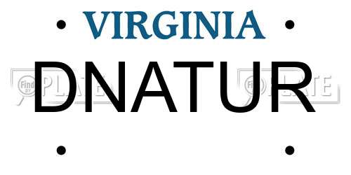 DNATUR Virginia License Plate