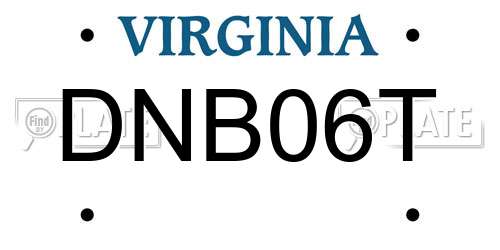 DNB06T Virginia License Plate