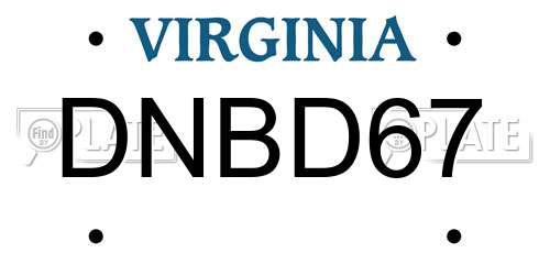 DNBD67 Virginia License Plate