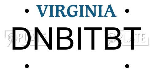 DNBITBT Virginia License Plate