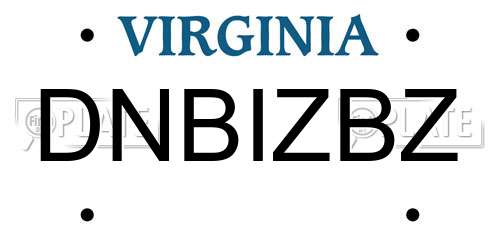 DNBIZBZ Virginia License Plate