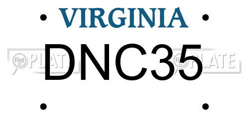 DNC35 Virginia License Plate