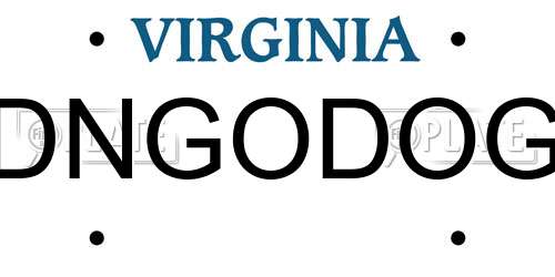 DNGODOG Virginia License Plate