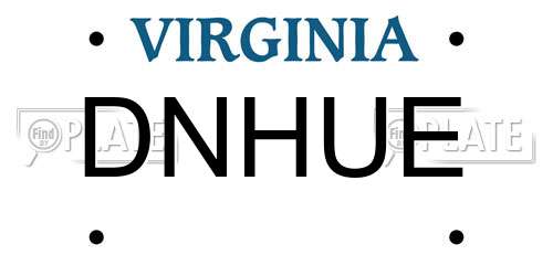 DNHUE Virginia License Plate