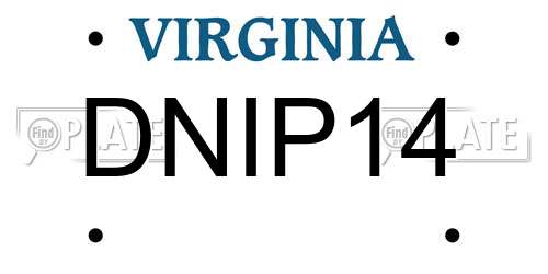 DNIP14 Virginia License Plate