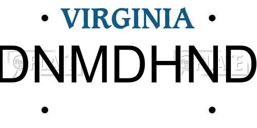 DNMDHND Virginia License Plate