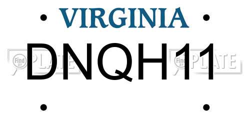 DNQH11 Virginia License Plate