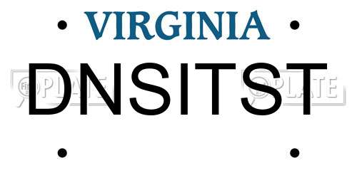 DNSITST Virginia License Plate