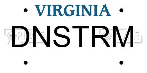 DNSTRM Virginia License Plate