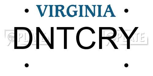 DNTCRY Virginia License Plate