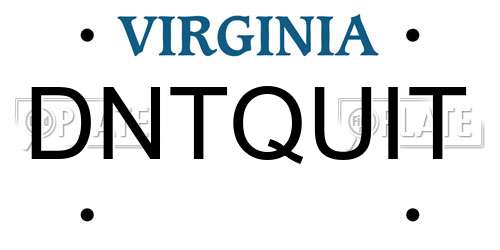 DNTQUIT Virginia License Plate