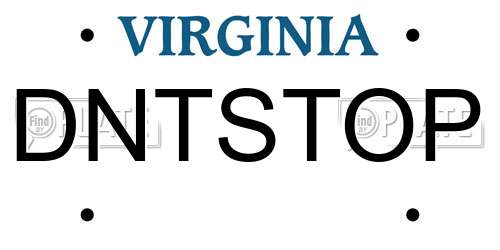 DNTSTOP Virginia License Plate